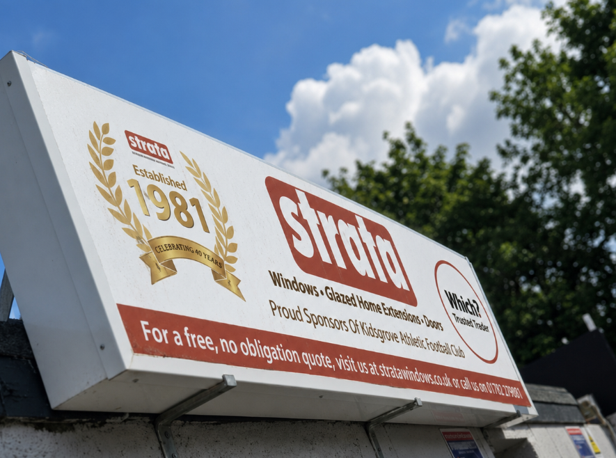 Strata Windows supporting Kidsgrove Athletic Football Club