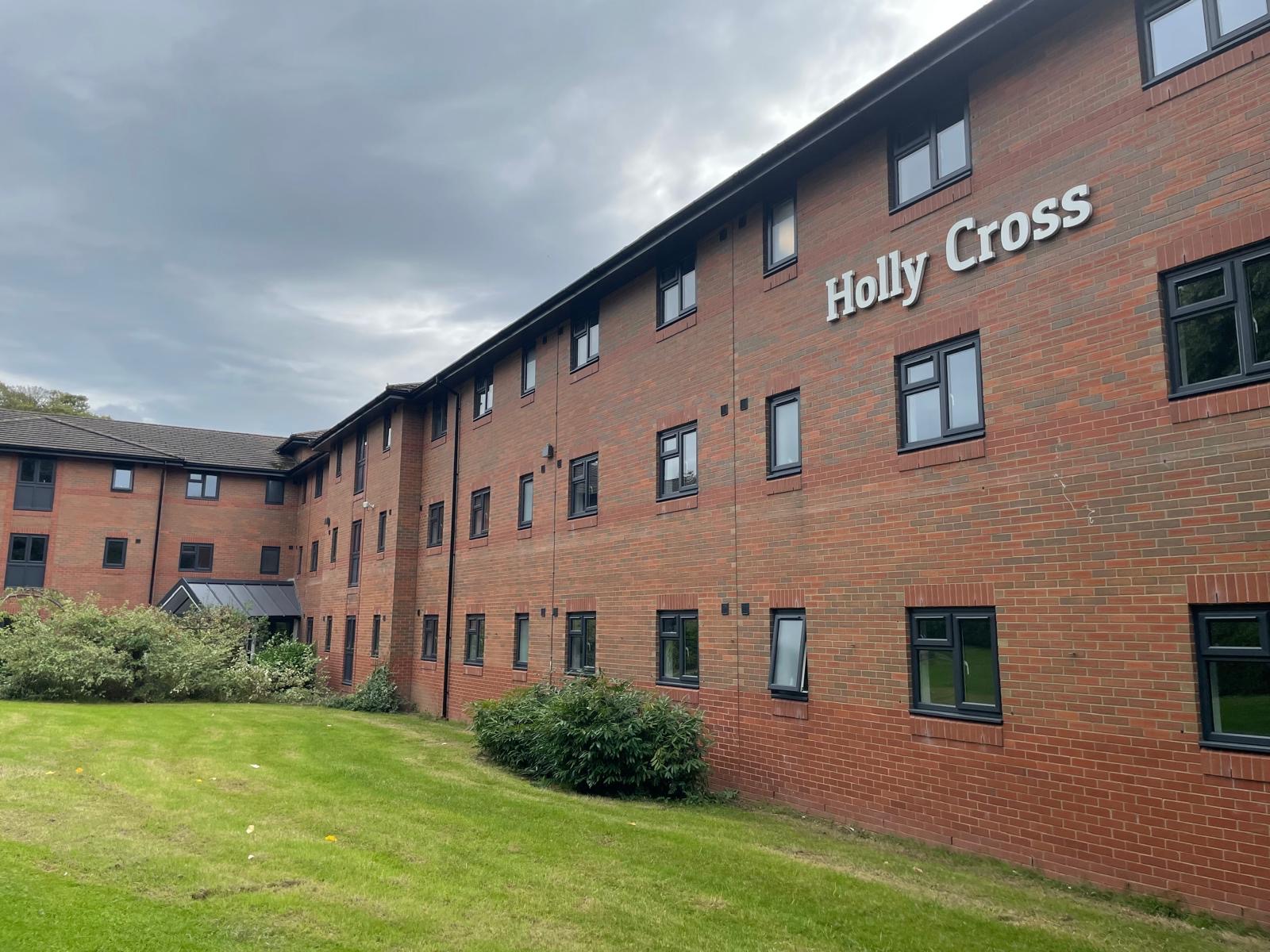 Wide view of the completed Keele University glazing project