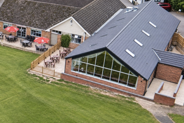 Aerial view of Greenway Hall Golf Club glazing project in Stockton Brook